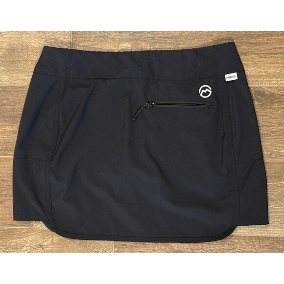 Magellan Womens Skort Black M 3 Zip Pockets Water Repellant Outdoors Fish Gear - Picture 2 of 7